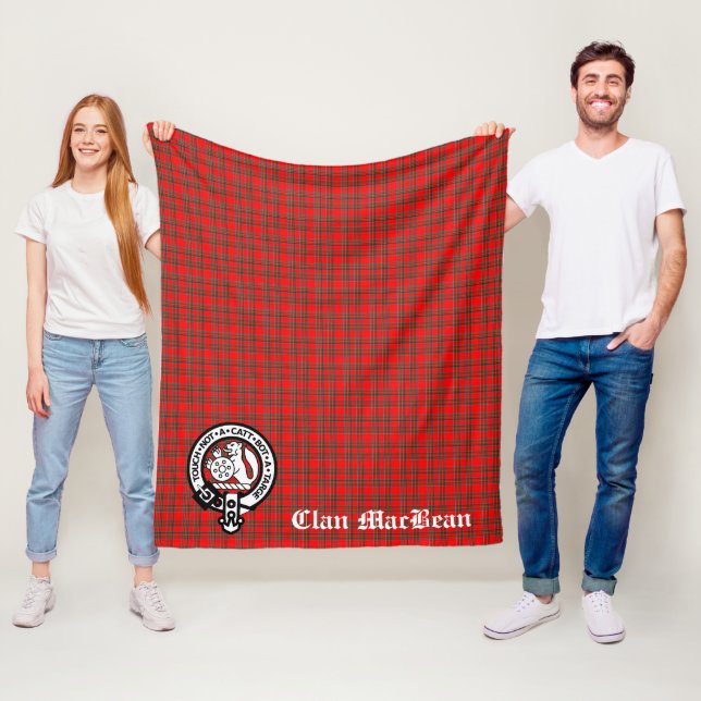 Couverture Polaire Clan MacBean Crest Badge & Tartan (En situation)