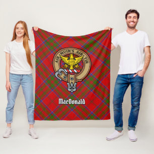 Couverture Polaire Clan MacDonald de Keppoch Crest sur Tartan