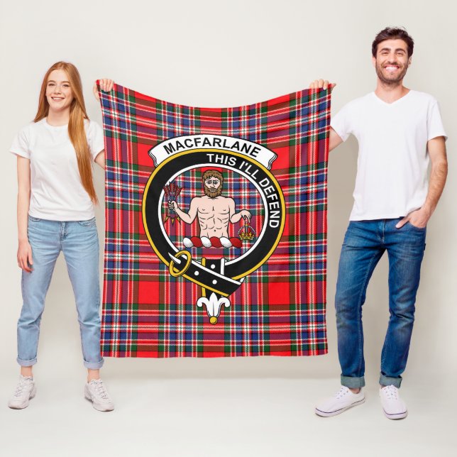 Couverture Polaire Clan MacFarlane moderne Tartan Plaid (En situation)