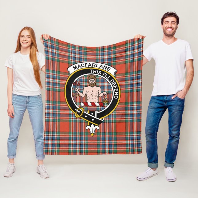 Couverture Polaire Clan MacFarlane Tartan Plaid (En situation)