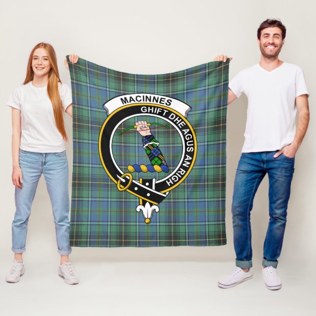 Couverture Polaire Clan MacInnes Ancien Tartan Plaid (En situation)