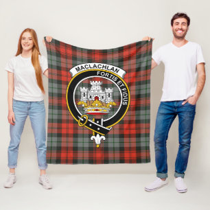 Couverture Polaire Clan MacLachlan Patiné Tartan Plaid