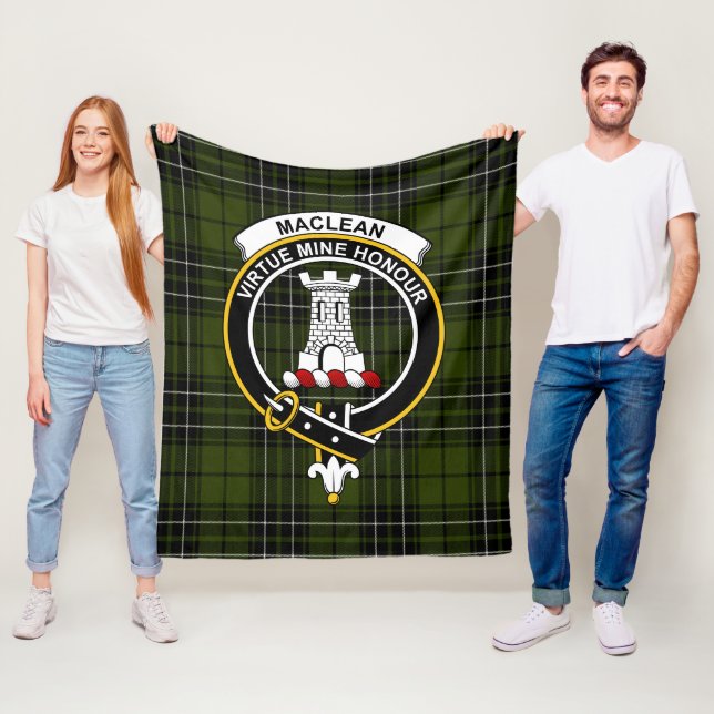 Couverture Polaire Clan MacLean Chasse Tartan Plaid (En situation)