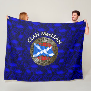 Couverture Polaire Clan MacLean Tartan Knot & Drapeau