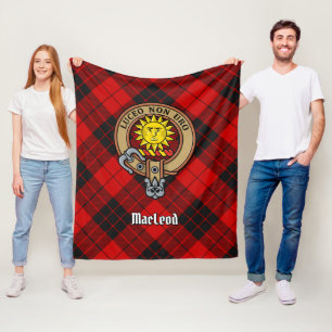 Couverture Polaire Clan MacLeod de Raasay Crest sur Tartan