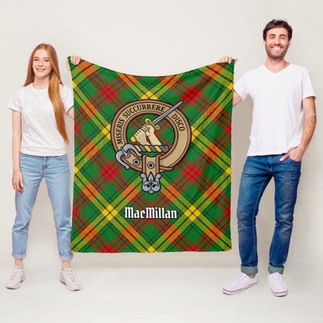Couverture Polaire Clan MacMillan Crest sur Tartan (En situation)