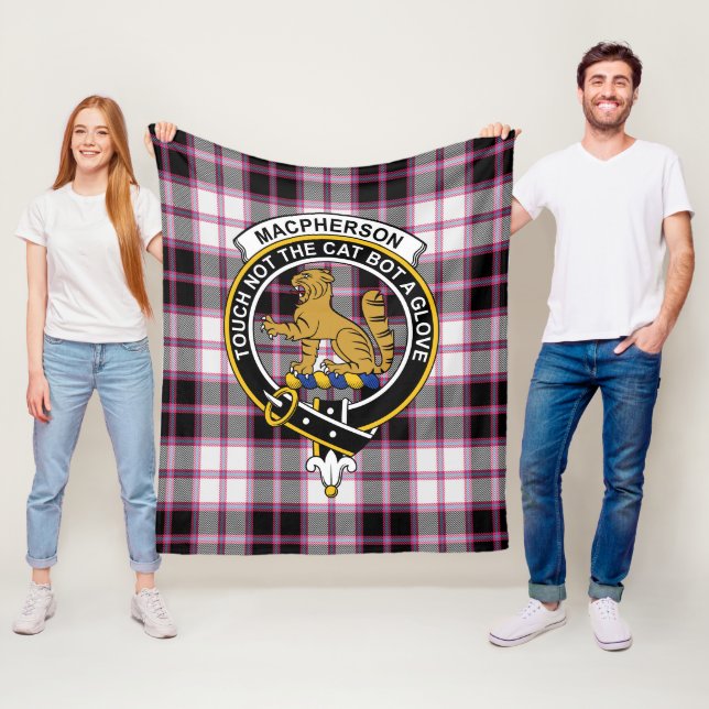 Couverture Polaire Clan MacPherson Chasse Tartan moderne Plaid (En situation)