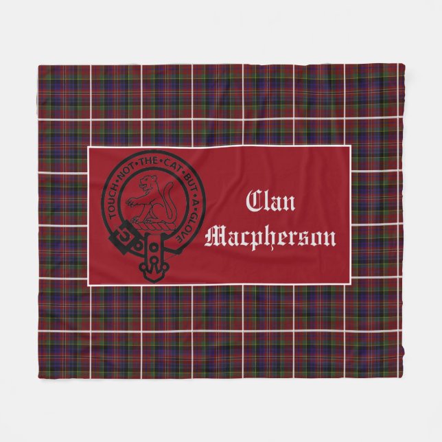 Couverture Polaire Clan Macpherson Crest Badge et Tartan (Devant (Horizontal))