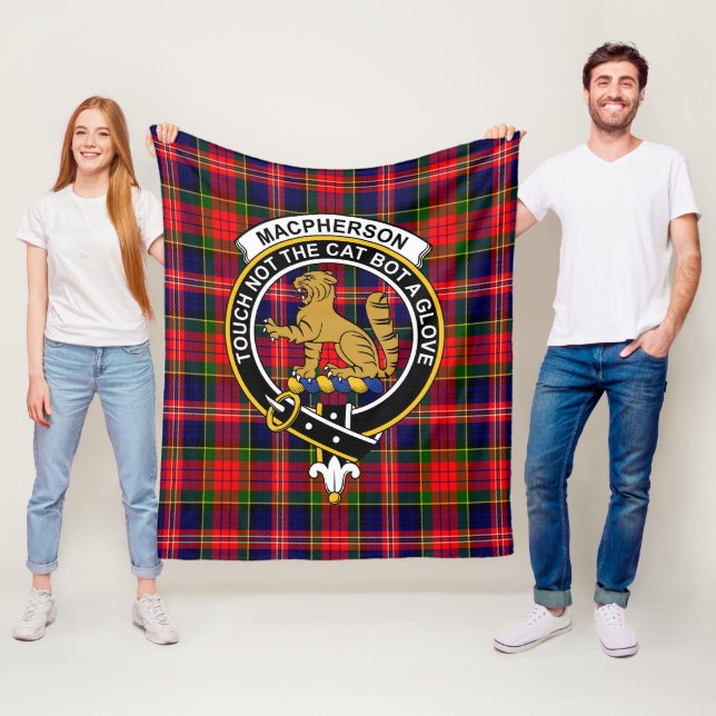 Couverture Polaire Clan MacPherson moderne Tartan Plaid (En situation)