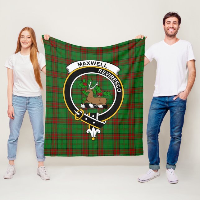 Couverture Polaire Clan Maxwell Chasse Tartan Plaid (En situation)