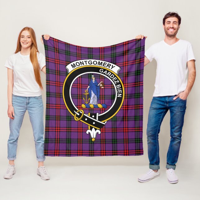 Couverture Polaire Clan Montgomery Tartan moderne Plaid (En situation)