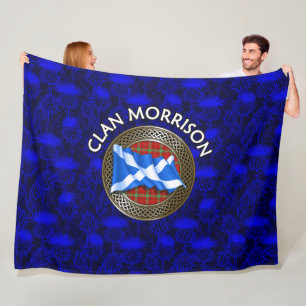 Couverture Polaire Clan Morrison Tartan Knot & Drapeau