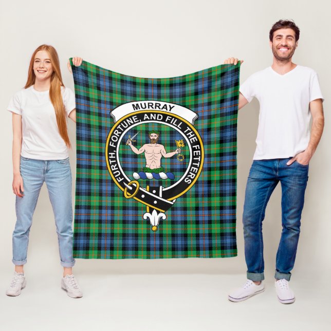 Couverture Polaire Clan Murray d'Atholl Tartan Plaid antique (En situation)