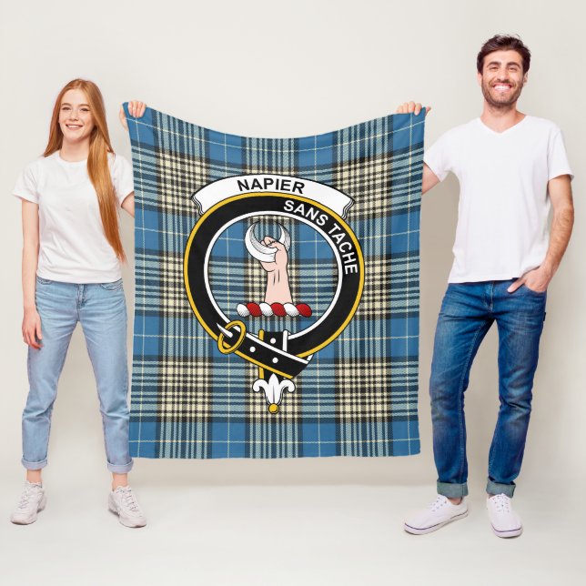 Couverture Polaire Clan Napier Plaid Tartan Ancien (En situation)