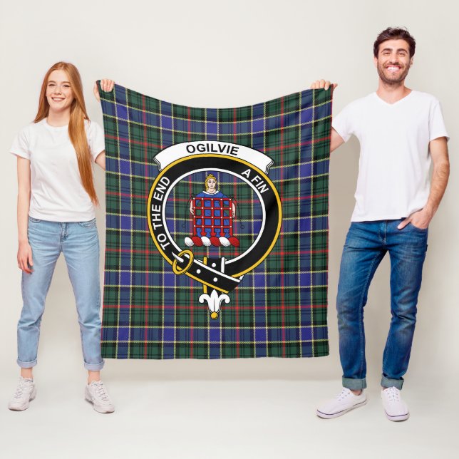 Couverture Polaire Clan Ogilvie Chasse Tartan moderne Plaid (En situation)