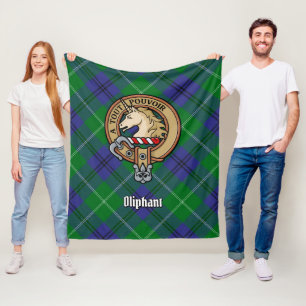 Couverture Polaire Clan Oliphant Crest sur Tartan