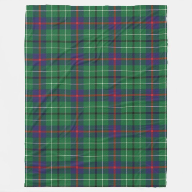Couverture Polaire Clan Plaid Duncan Tartan Green Check (Devant)