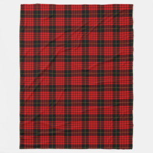 Couverture Polaire Clan Plaid MacQueen Tartan Red Black Check Motif