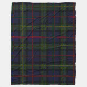 Couverture Polaire Clan Plaid Malcolm Tartan noir violet Motif