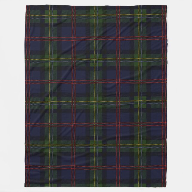 Couverture Polaire Clan Plaid Malcolm Tartan noir violet Motif (Devant)