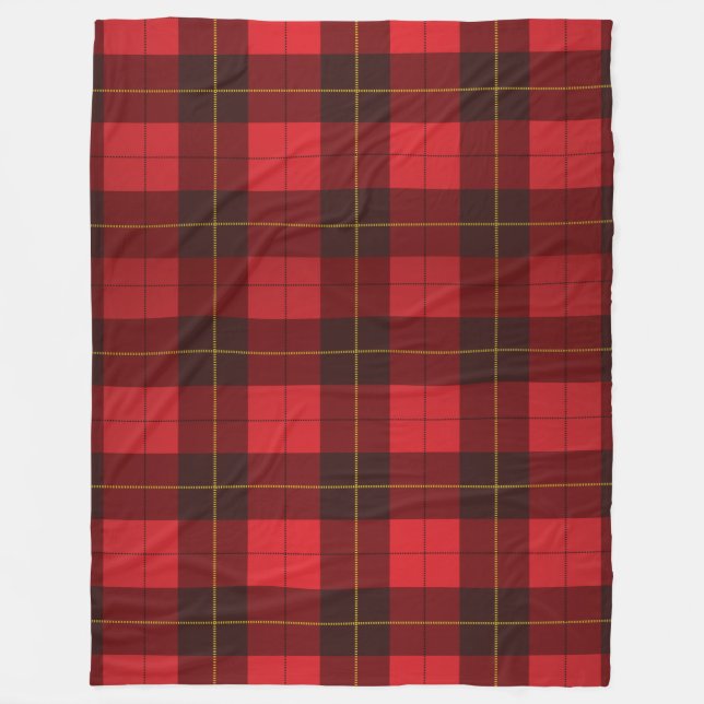 Couverture Polaire Clan Plaid Wallace Scottish Tartan Red Black Check (Devant)