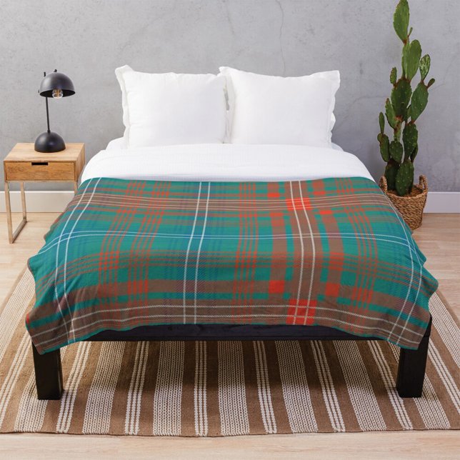 Couverture Polaire Clan Plaid Wilson Tartan Orange Check (Plaid Clan Wilson Tartan Blanket)
