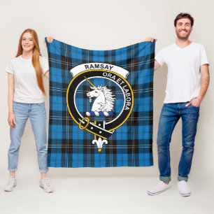 Couverture Polaire Clan Ramsay Blue Ancienne Tartan Plaid