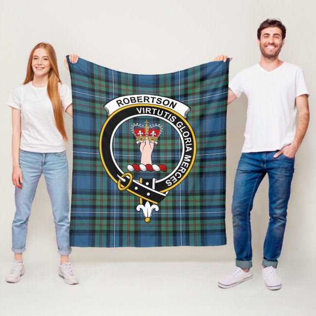 Couverture Polaire Clan Robertson Chasse Tartan Plaid Ancien (En situation)