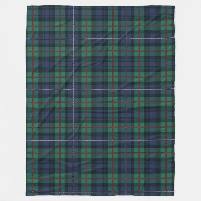 Couverture Polaire Clan Robertson Plaid Purple Green Tartan Check (Devant)