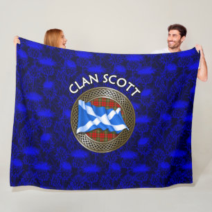 Couverture Polaire Clan Scott Tartan Knot & Drapeau