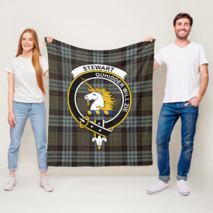 Couverture Polaire Clan Stewart Old Patiné (of Appin) Tartan Plaid