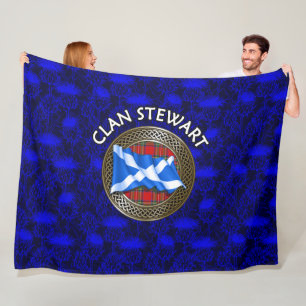 Couverture Polaire Clan Stewart Tartan Knot & Flag