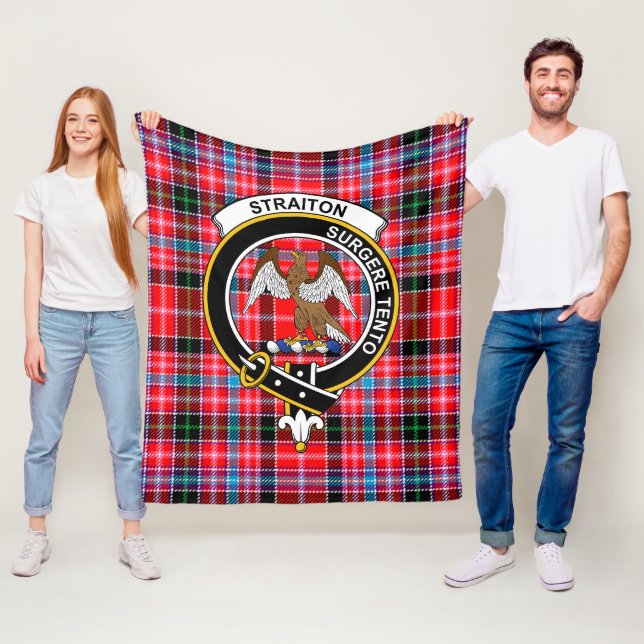 Couverture Polaire Clan Straîon Tartan Plaid (En situation)