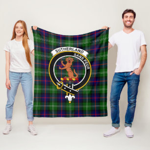 Couverture Polaire Clan Sutherland Patiné I Tartan Plaid