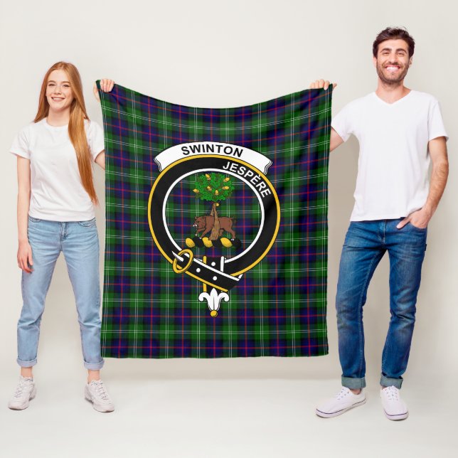 Couverture Polaire Clan Swinton Tartan Plaid (En situation)