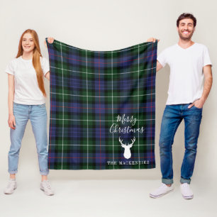 Couverture Polaire Clan Tartan de Noël personnalisé MacKenzie Plaid