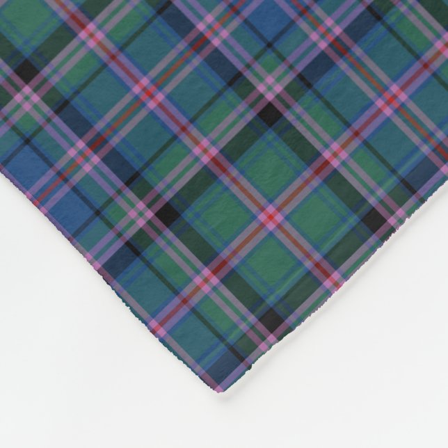 Couverture Polaire Clan vert et bleu Cooper Scottish Tartan (Coin)