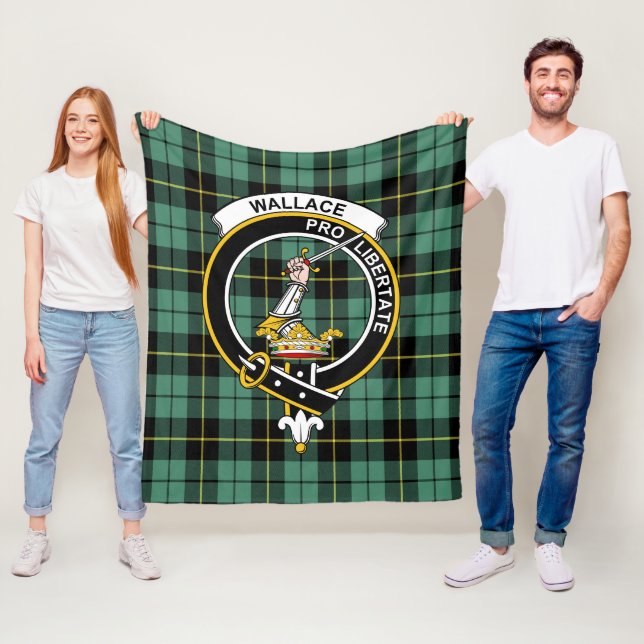 Couverture Polaire Clan Wallace Ancien Tartan Plaid (En situation)