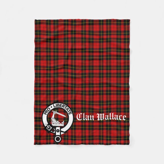 Couverture Polaire Clan Wallace Crest Badge et Tartan (Devant)