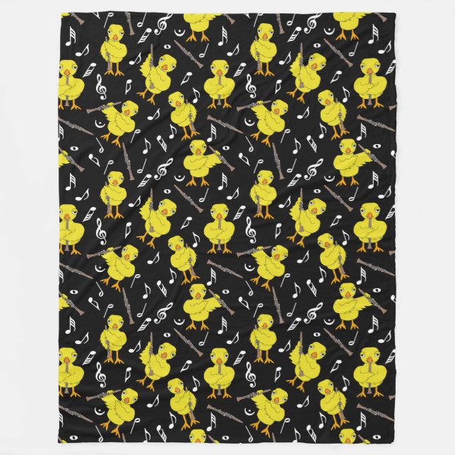 Couverture Polaire Clarinet Chick Clarinets Notes de musique Fleece B (Devant)