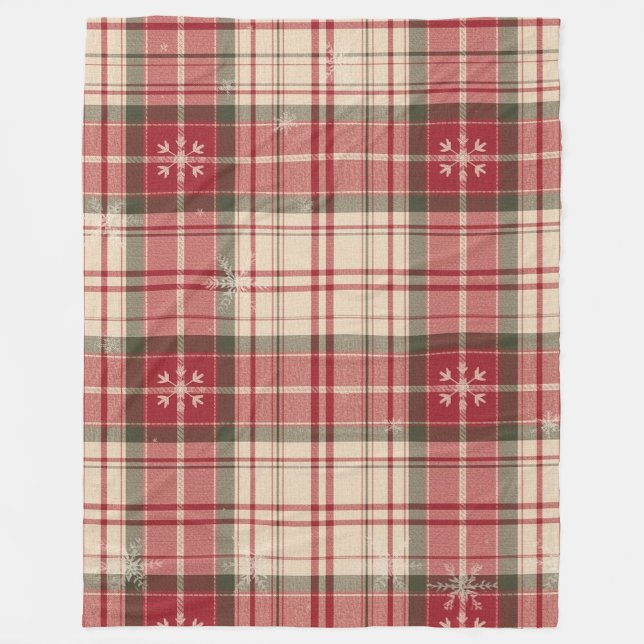 Couverture Polaire Classic Red & Evergreen Tartan Fleece Blanket (Devant)