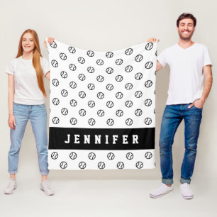 Couverture Polaire Classic Softball Baseball Tennis Balls Enfants Nom