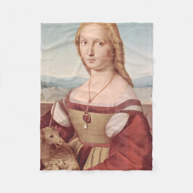 Couverture Polaire Classique Raphael Lady et Unicorn (Devant)