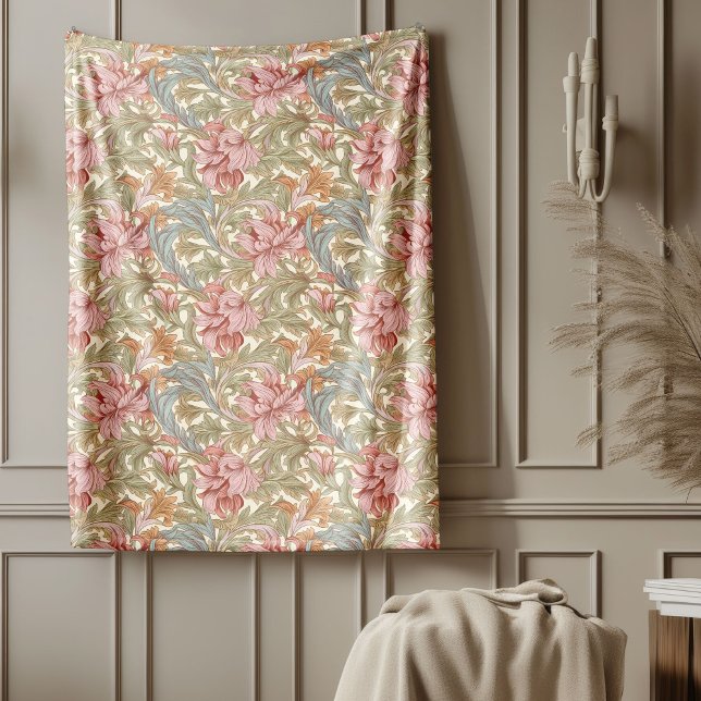 Couverture Polaire Classique William Morris Cosy Elégance teintes mue (Classic William Morris Cozy Elegance muted colors Fleece Blanket)