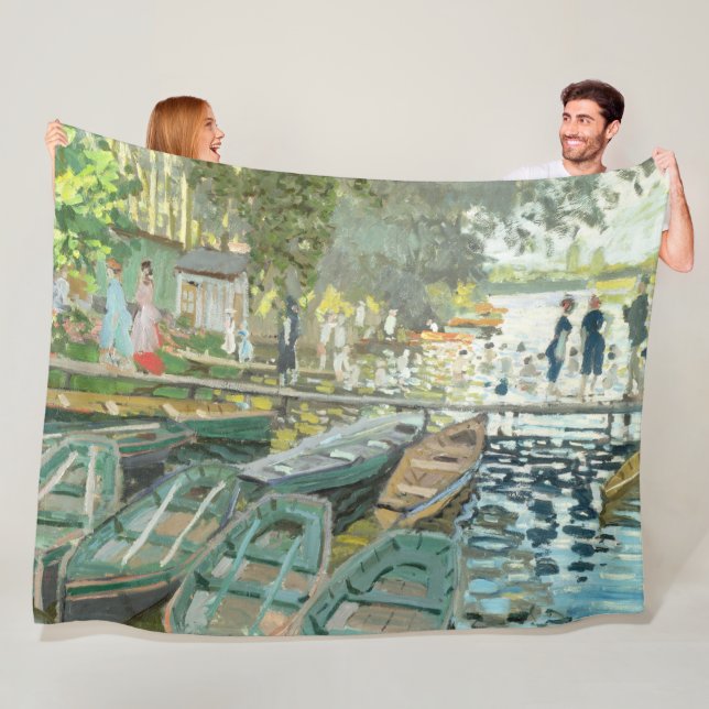 Couverture Polaire Claude Monet. Baigneurs à La Grenouillère (En situation)