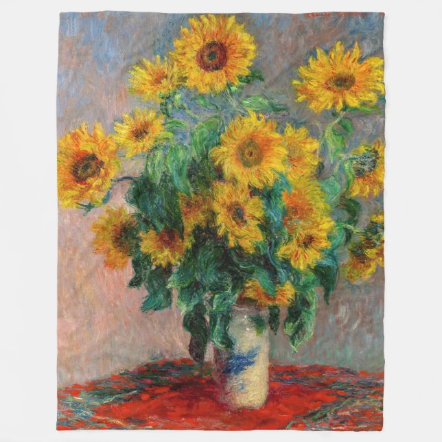 Couverture Polaire Claude Monet - Bouquet de tournesols (Devant)