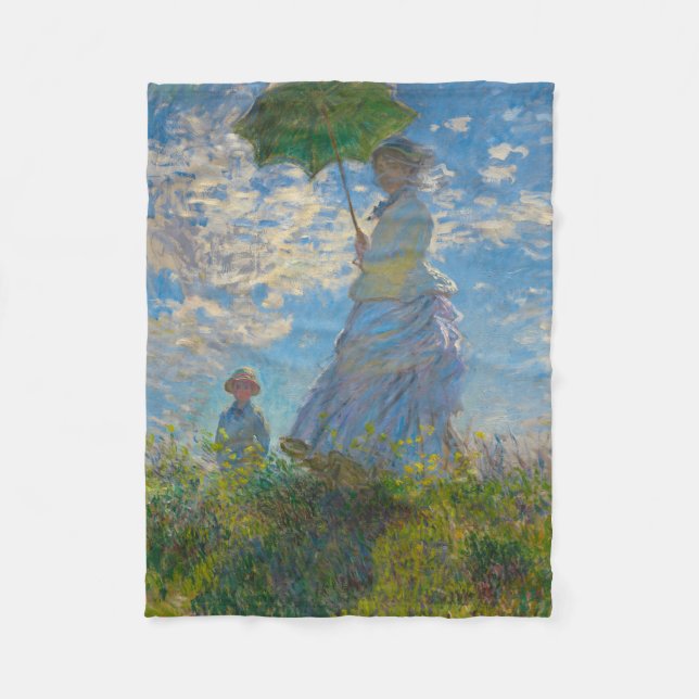 Couverture Polaire Claude Monet Femme avec un parasol (Devant)