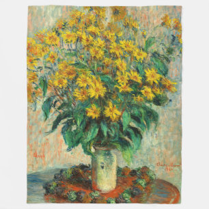 Couverture Polaire Claude Monet - Fleurs d'artichauts de Jérusalem
