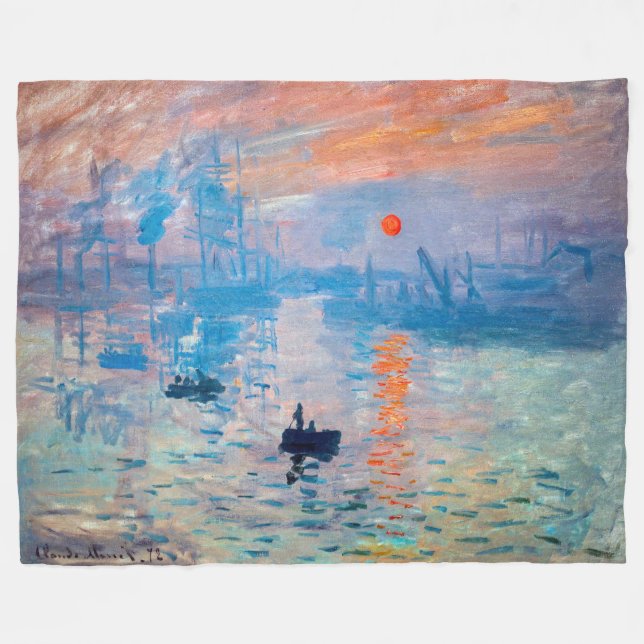 Couverture Polaire Claude Monet - Impression, lever de soleil (Devant (Horizontal))