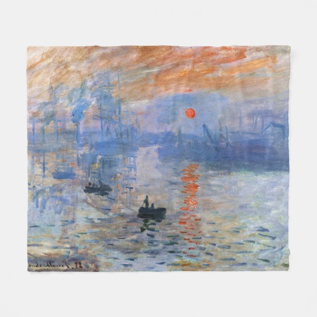 Couverture Polaire Claude Monet Impression soleil levant 1872 Port Ar (Devant (Horizontal))
